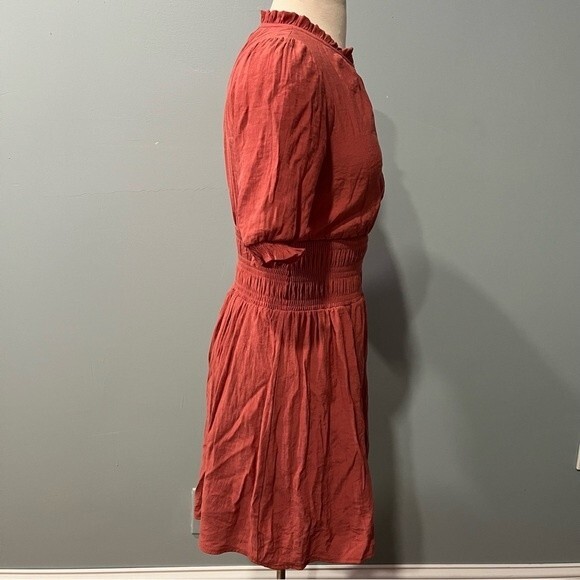 Nine West Ruffle Blouson Dress in Mauve Jewel Size XS - Picture 4 of 10